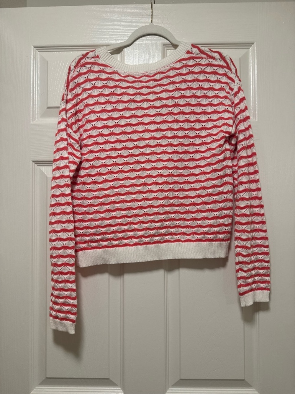 Willow & Wind Striped Tie-Front Knit Cardigan Sweater - Pink & White - Picture 4 of 11